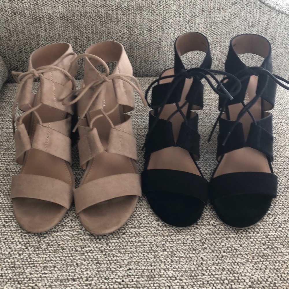Merona lace-up heels